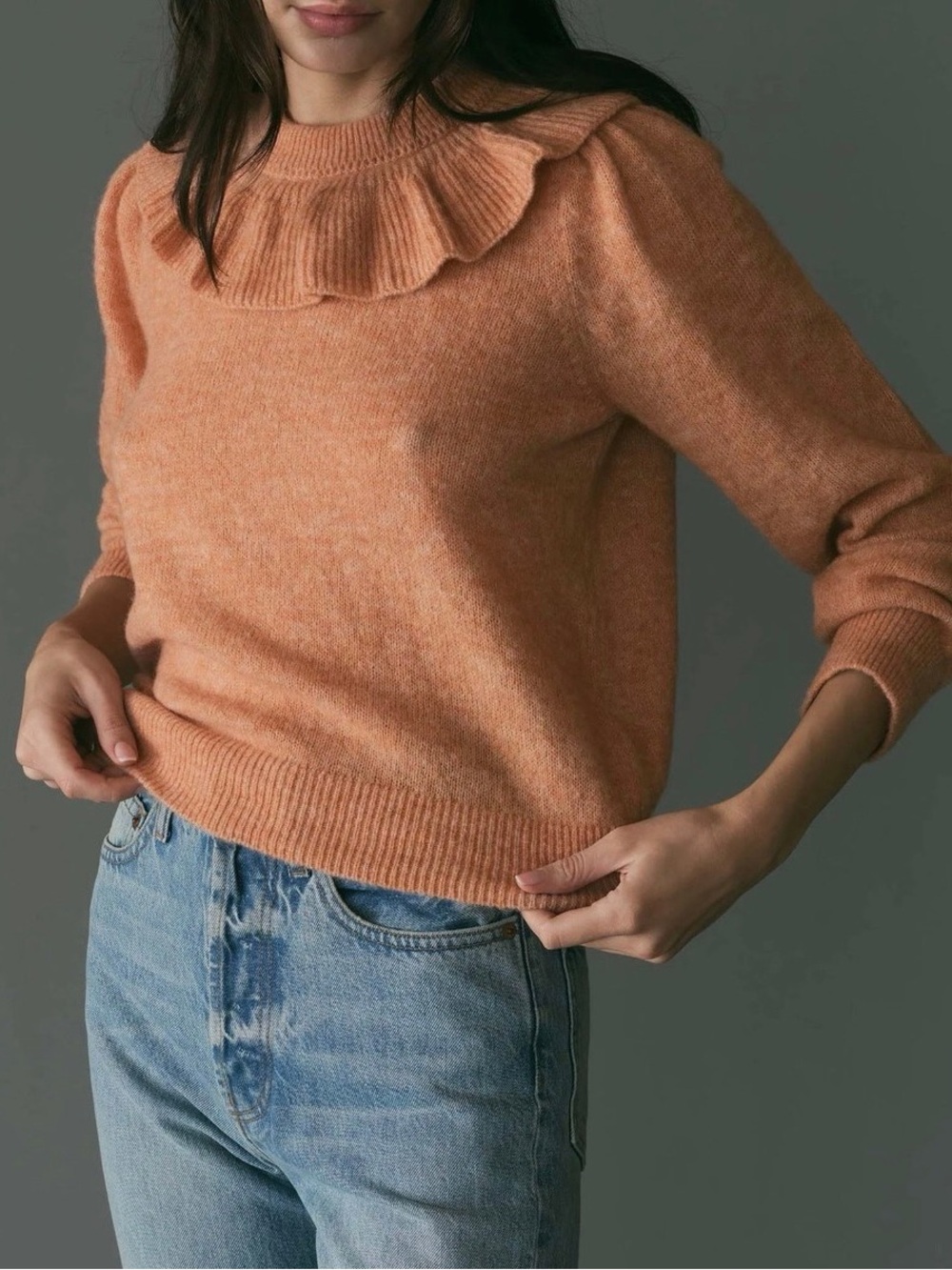 Doen Azaria Alpaca Coral Sweater Salmon Pink Orange